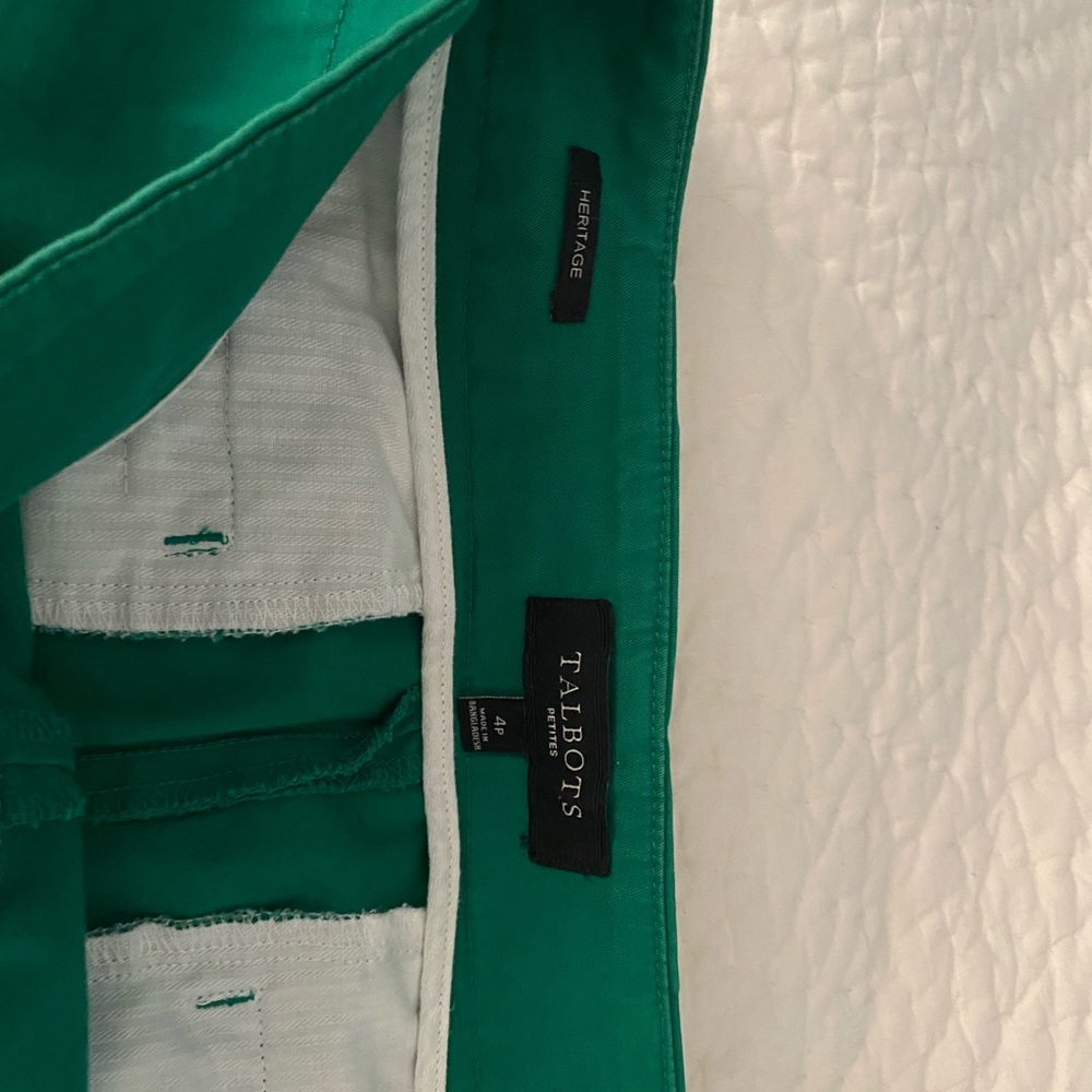 Talbots Vibrant Green Wide Leg Pants - Picture 4 of 4